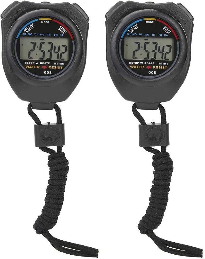 Stop Watch Stop Watches for Sports Sports Stopwatch 2 Pieces Digital Sport Stopwatch Multifunction Digital LCD Portable Pocket Stopwatch for Racing/Running