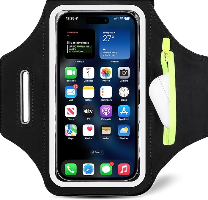 Sports Armband with Zipped Pocket - Smartphone Running Armband