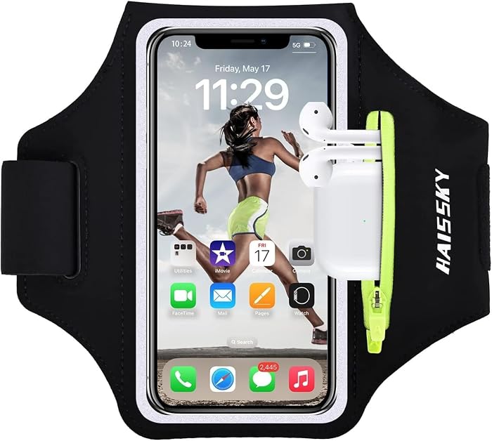 HAISSKY Brassard Sport avec Poche Écouteur