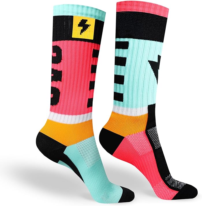 Technical Sports Socks for Men and Women - Long Seamless Socks Ideal for Cycling Running Padel Basketball and Sports in General