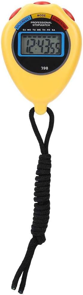 Pasamer Chronomètre Minuteur Sport Professionnel Chronomètre électronique Athletics pour Racing/Running/Natation Précis Jaune