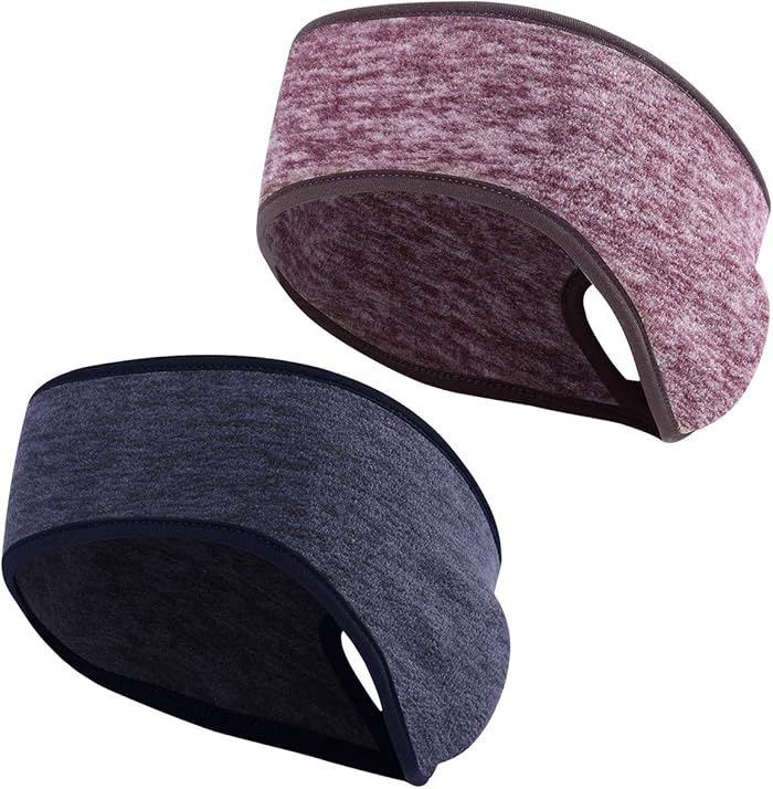 2 Piece Fleece Sports Headband Women Men