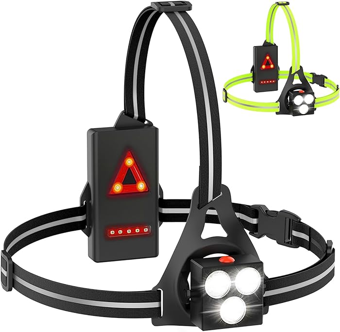 500LM Running Light Running Lamp with LED Adjustable 120° 360° Reflective Strips IPX65 Waterproof USB Running Chest Light