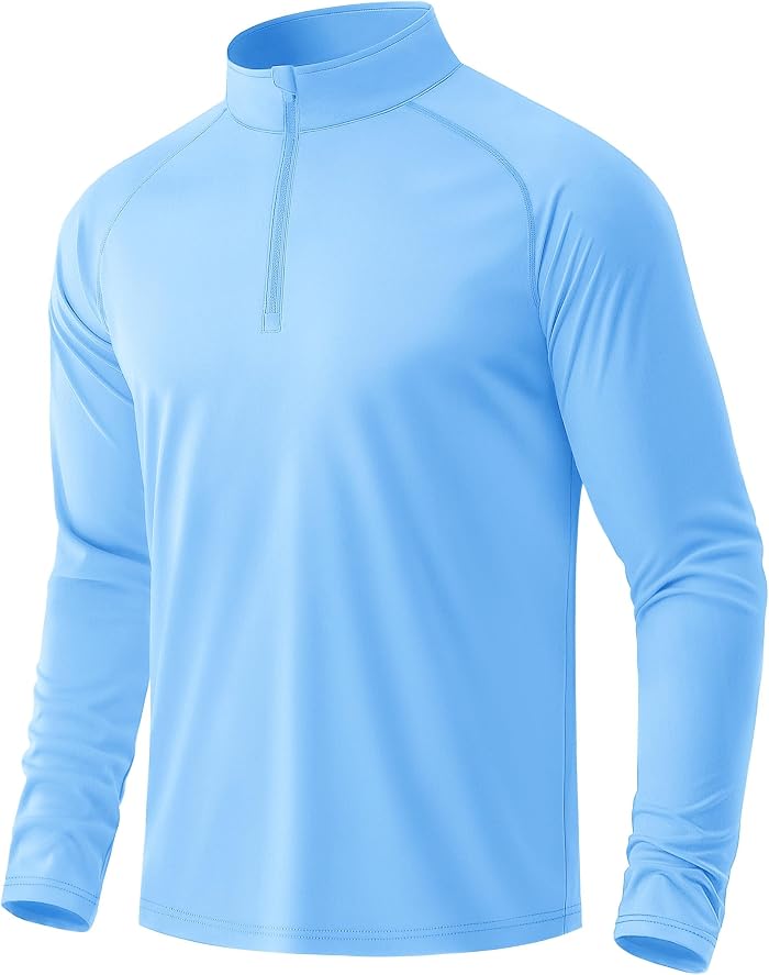 MAGCOMSEN T-Shirt Manches Longues Homme avec 1/4 Zip