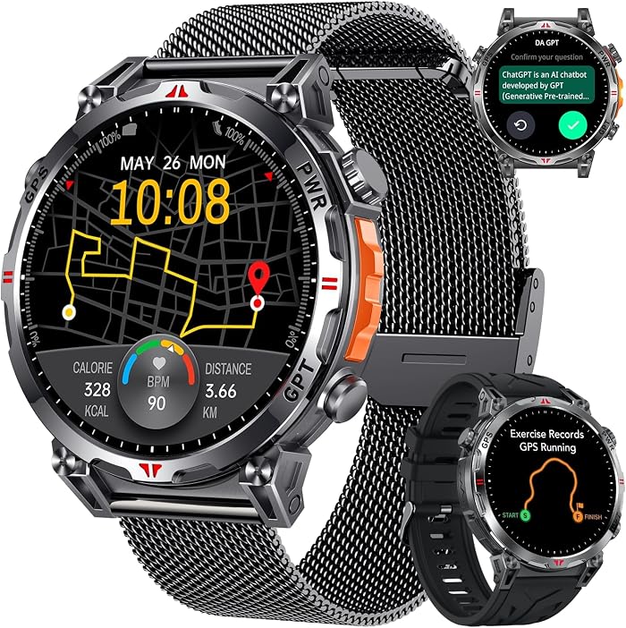 Montre Connectée Homme GPS Smartwatch