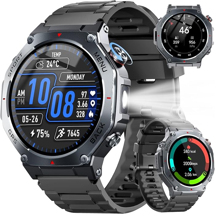 Militaire Montre Connectée Homme GPS
