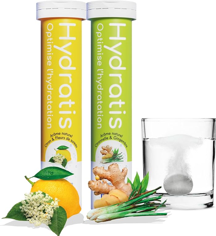 HYDRATIS - Pastilles Effervescentes Citron/Fleur de Sureau+Citronnelle/Gingembre
